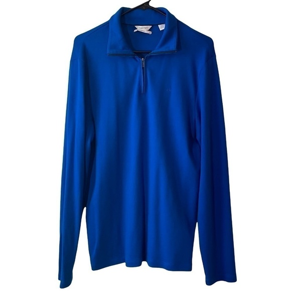 Calvin Klein Other - Calvin Klein‎ Blue Quarter Zip Sweater Men's Medium Cotton NWOT